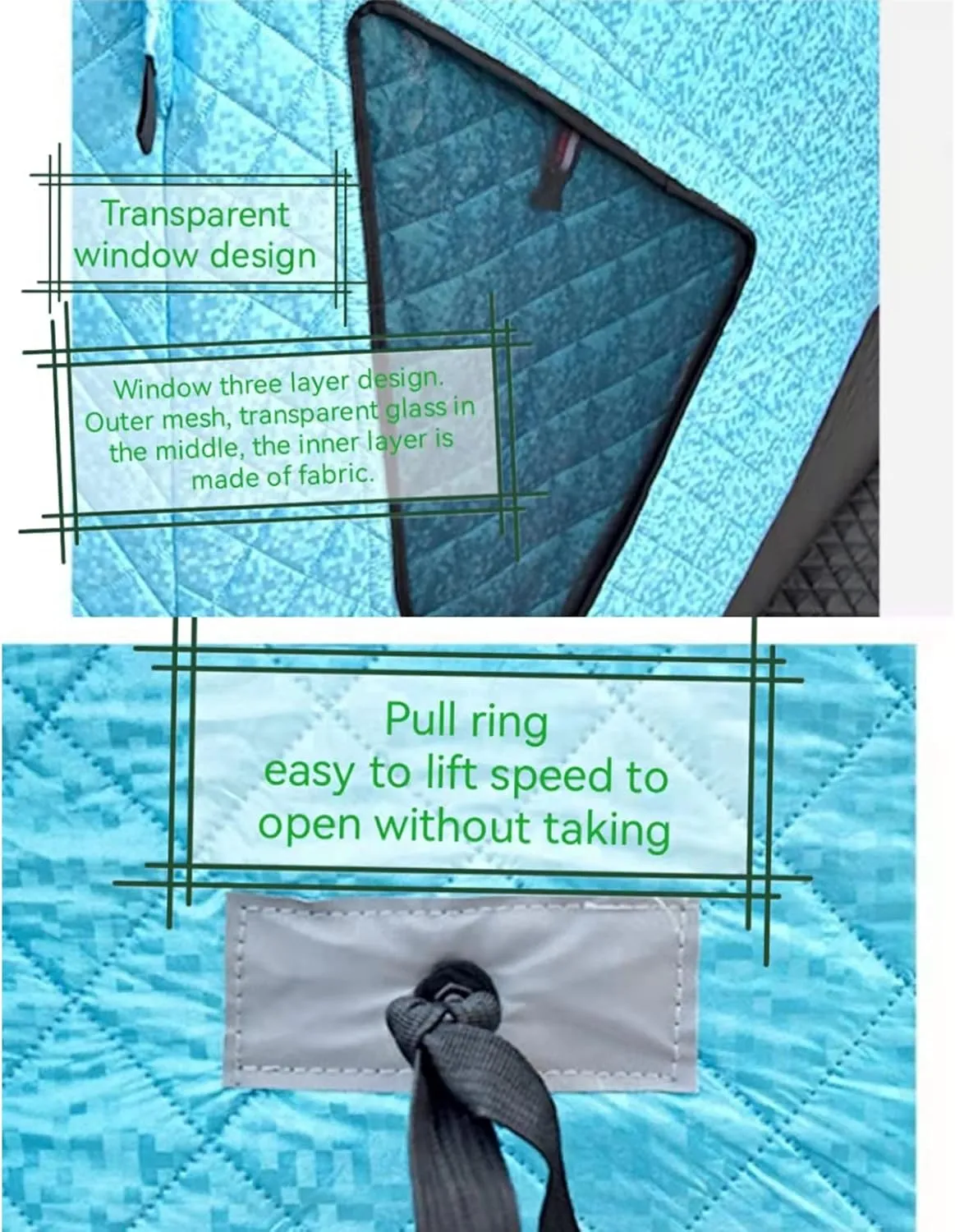 4 Layers Thick Winter Fishing Shelter Cotton Warm Outdoor Windproof and Waterproof Camping Equipment Automatic Ice Fishing Tent with Pegs