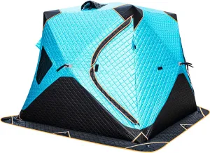4 Layers Thick Winter Fishing Shelter Cotton Warm Outdoor Windproof and Waterproof Camping Equipment Automatic Ice Fishing Tent with Pegs