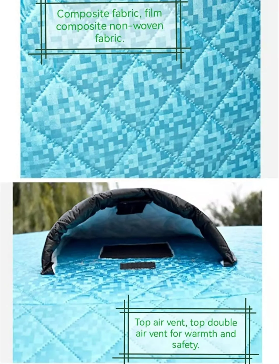 4 Layers Thick Winter Fishing Shelter Cotton Warm Outdoor Windproof and Waterproof Camping Equipment Automatic Ice Fishing Tent with Pegs