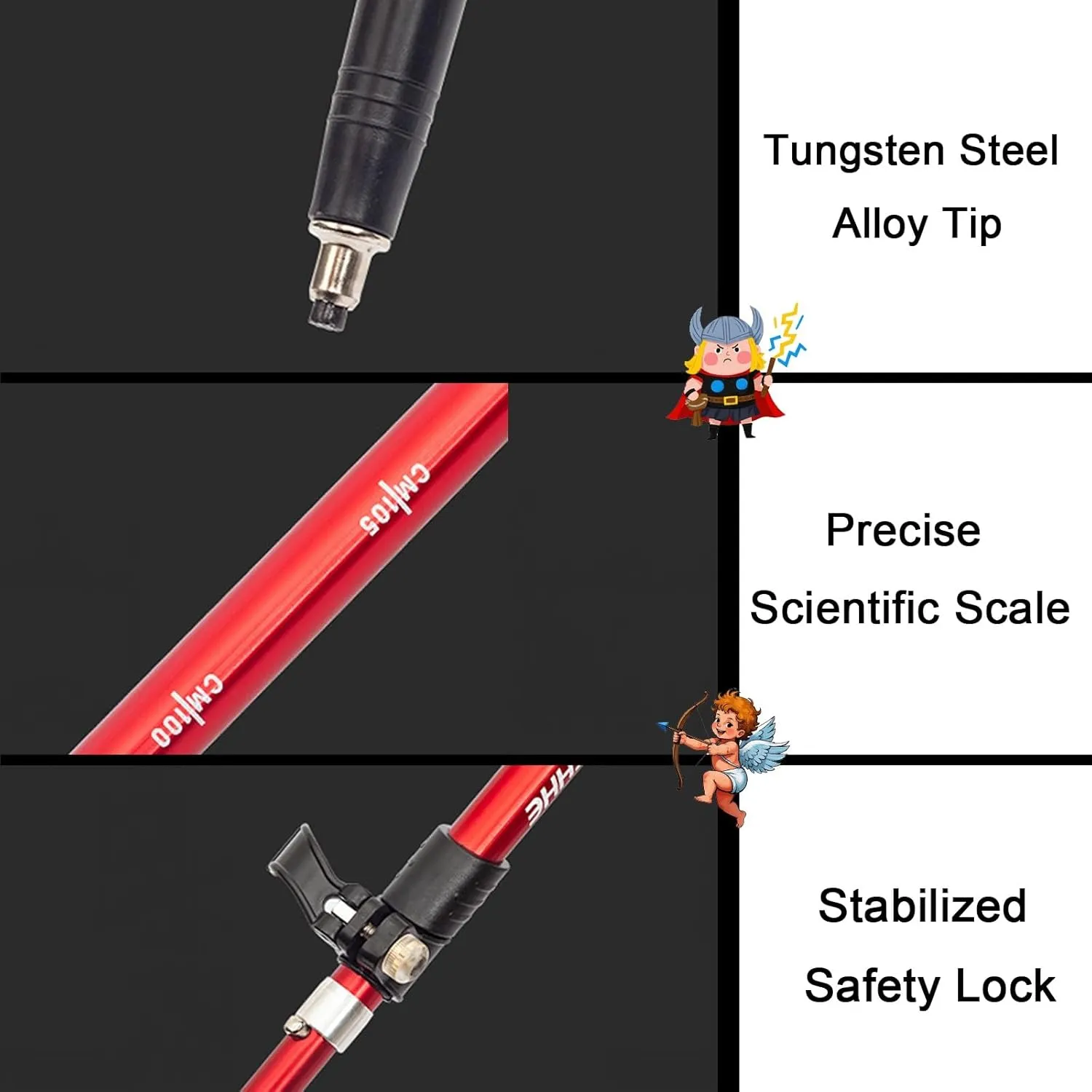4 Pac Aluminum Collapsible Ultralight Travel Trekking Hiking Pole for Men and Women