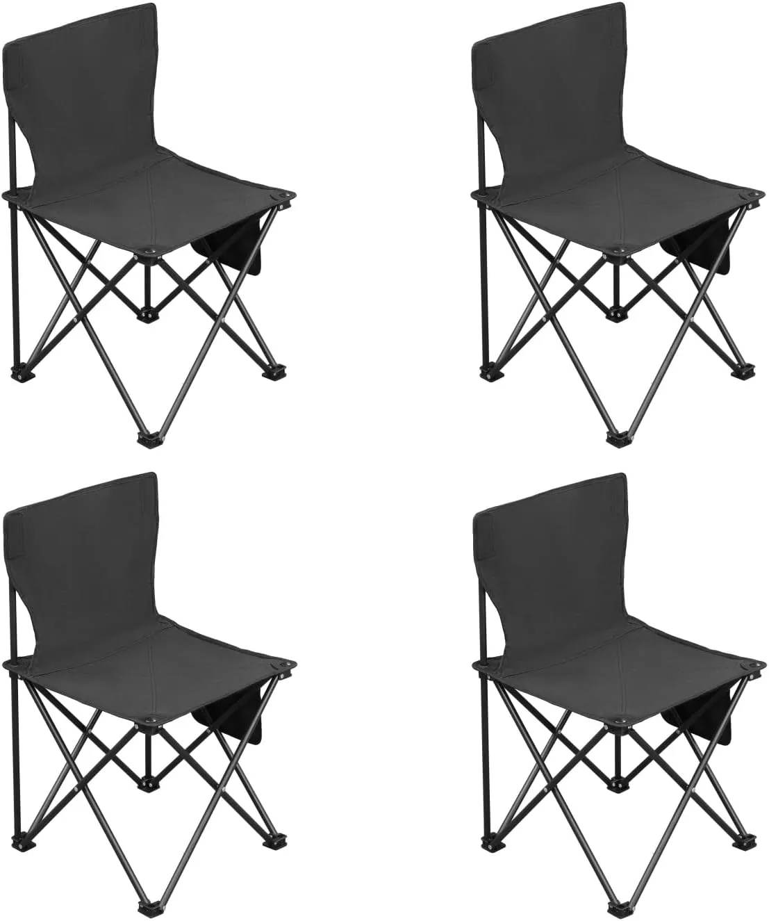 4 Pack Outdoor Beach Portable Lawn Chair,Portable Lightweight Folding Chair for Adults,Folding Beach Chair,Portable Backpack Foldable Camping Chair,with Carrying Bag,for Patio Pool Yard Garden (Black)