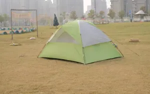 4 - Person Camping Tent, Spacious & Waterproof, Easy Setup for Family Trips, Beach & Backyard Adventures, Blue - Gray Design