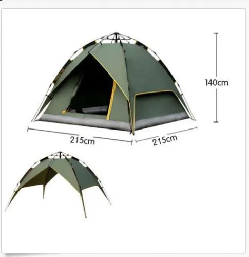 4 Person Double Layer Instant Pop Up Large Camping Tent Waterproof Outdoor *BLUE