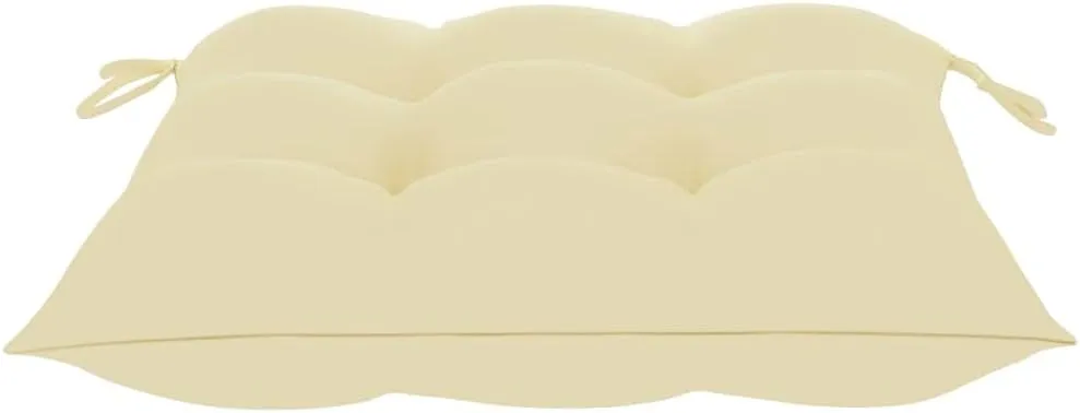 4-Piece Solid Teak Wood Patio Chairs with Cream White Cushions, Foldable Outdoor Furniture Set for Garden, Poolside and Backyard