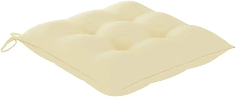 4-Piece Solid Teak Wood Patio Chairs with Cream White Cushions, Foldable Outdoor Furniture Set for Garden, Poolside and Backyard