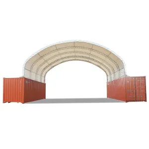 40' x 60' Dual Truss Container Shelter with Heavy-Duty 21oz PVC Fabric | Fire Retardant | Water Resistant | UV Protected