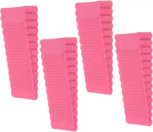 4pcs Door Plug Door Gear Doorstops for Home Non-Skid Wedge Doorstops Wedge Plastic Pink