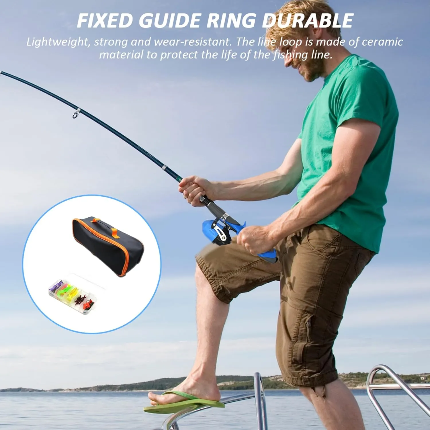 4Pcs/Set Kids Fishing Set Portable Telescopic Fishing Rod 6-Section Beginner Fishing Pole with Spinning Fishing Reel, Portable Bag, Tackle Box for Boys, Girls, Youth Gift