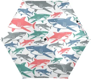 5 Folding Compact Pocket Windproof Umbrella, 6 Ribs Ultra-Light Foldable Vinyl Parasol, Mini Anti-UV Travel Umbrella