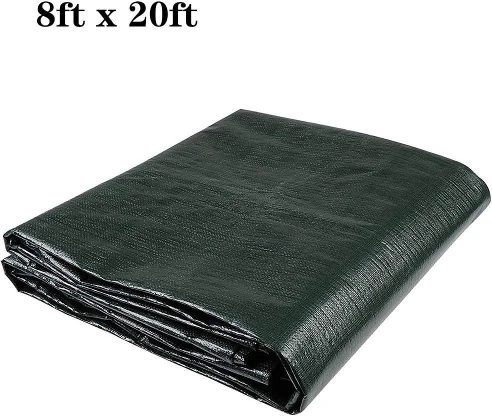 5 Mil 8x20FT Multi Purpose Tarp Cover Waterproof with Reinforced Edges Heavy Duty Tarpaulin Cover UV & Rip Resistant Boat RV Canopy Camping Tent Tarp Shelter Cover