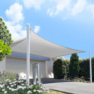 5' x 8' Grey Rectangle Sun Shade Sail Canopy, 95% UV Blockage Awning Shelter Fabric Cloth Screen for Patio Outdoor Backyard - Heavy Duty Commercial Grade (Custom Size - Made in USA)
