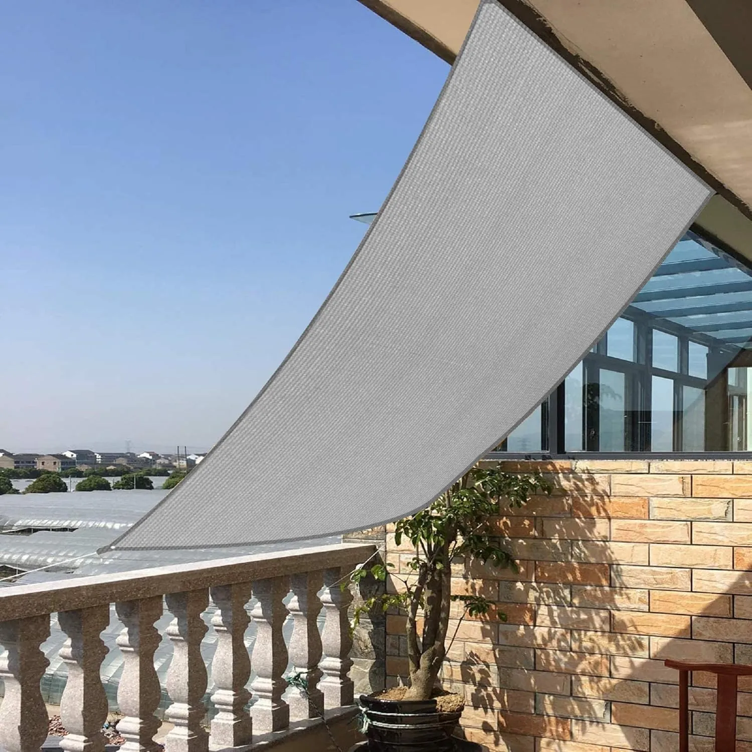 5' x 8' Grey Rectangle Sun Shade Sail Canopy, 95% UV Blockage Awning Shelter Fabric Cloth Screen for Patio Outdoor Backyard - Heavy Duty Commercial Grade (Custom Size - Made in USA)