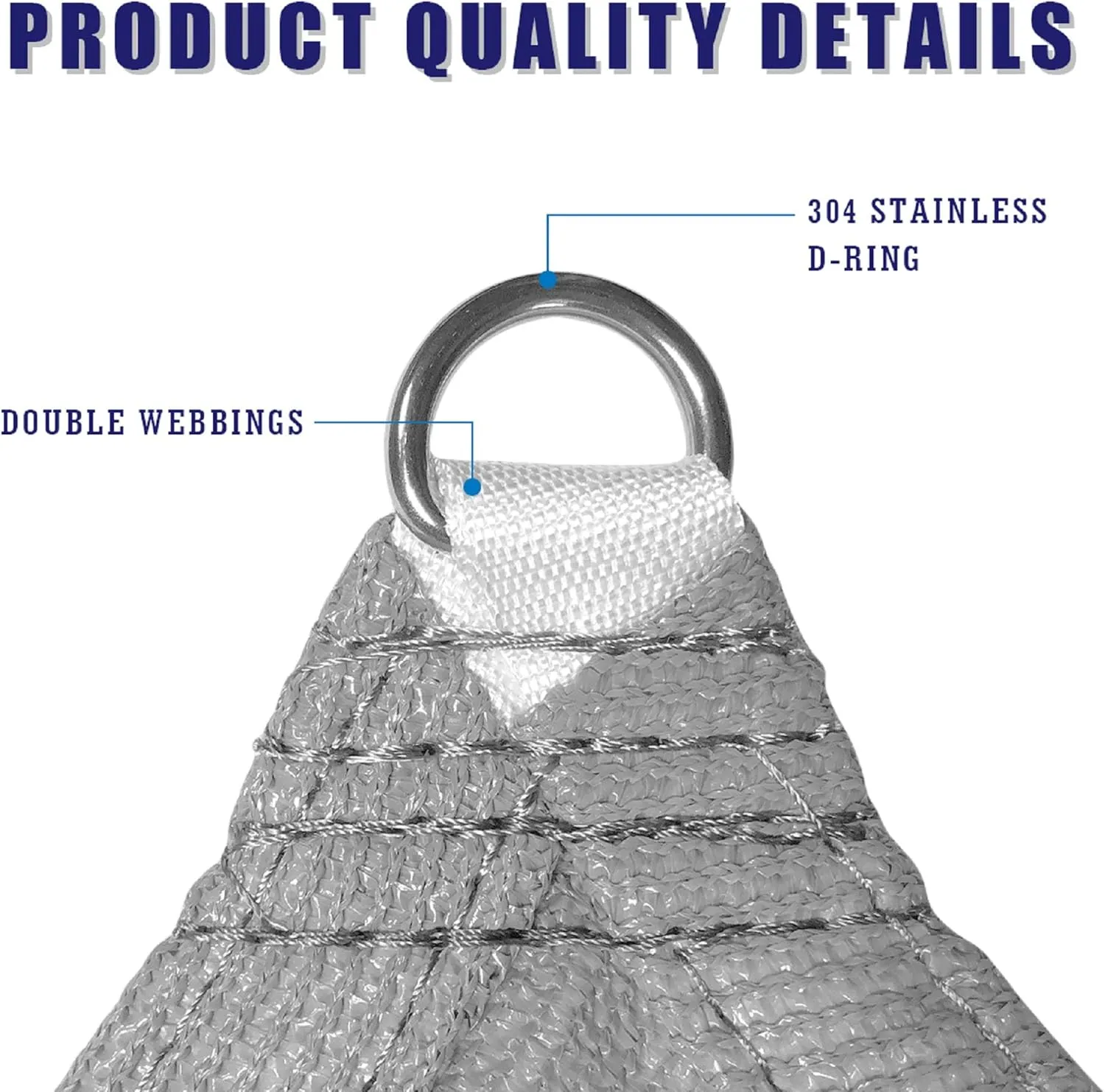 5' x 8' Grey Rectangle Sun Shade Sail Canopy, 95% UV Blockage Awning Shelter Fabric Cloth Screen for Patio Outdoor Backyard - Heavy Duty Commercial Grade (Custom Size - Made in USA)