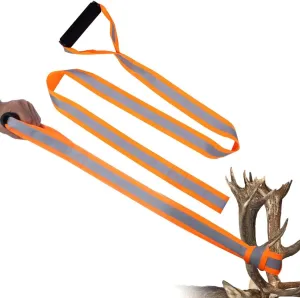 5Ft Deer Drag Rope with Reflective Strip & Non-Slip Handle, Harness for Hunting, Heavy Duty Pull Strap, Hunting Gear with High-Visibility Design