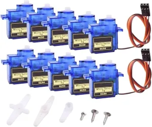 5pcs Analog Servo Motor Servomotor SG90 9G RC Microservo RC Car Toy Airplane Helicopter Aircraft Models 180 360(Metal 360 Degree)