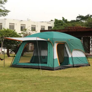 6 Person Tent Double Layer Tent for Camping Family,Waterproof Outdoor Tent with Porch,2 Bedroom Living Room Tent,Advanced Ventilation Dome Tent