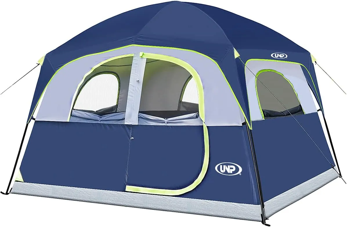 6 Person Waterproof Windproof Easy Setup,Double Layer Family Camping Tent