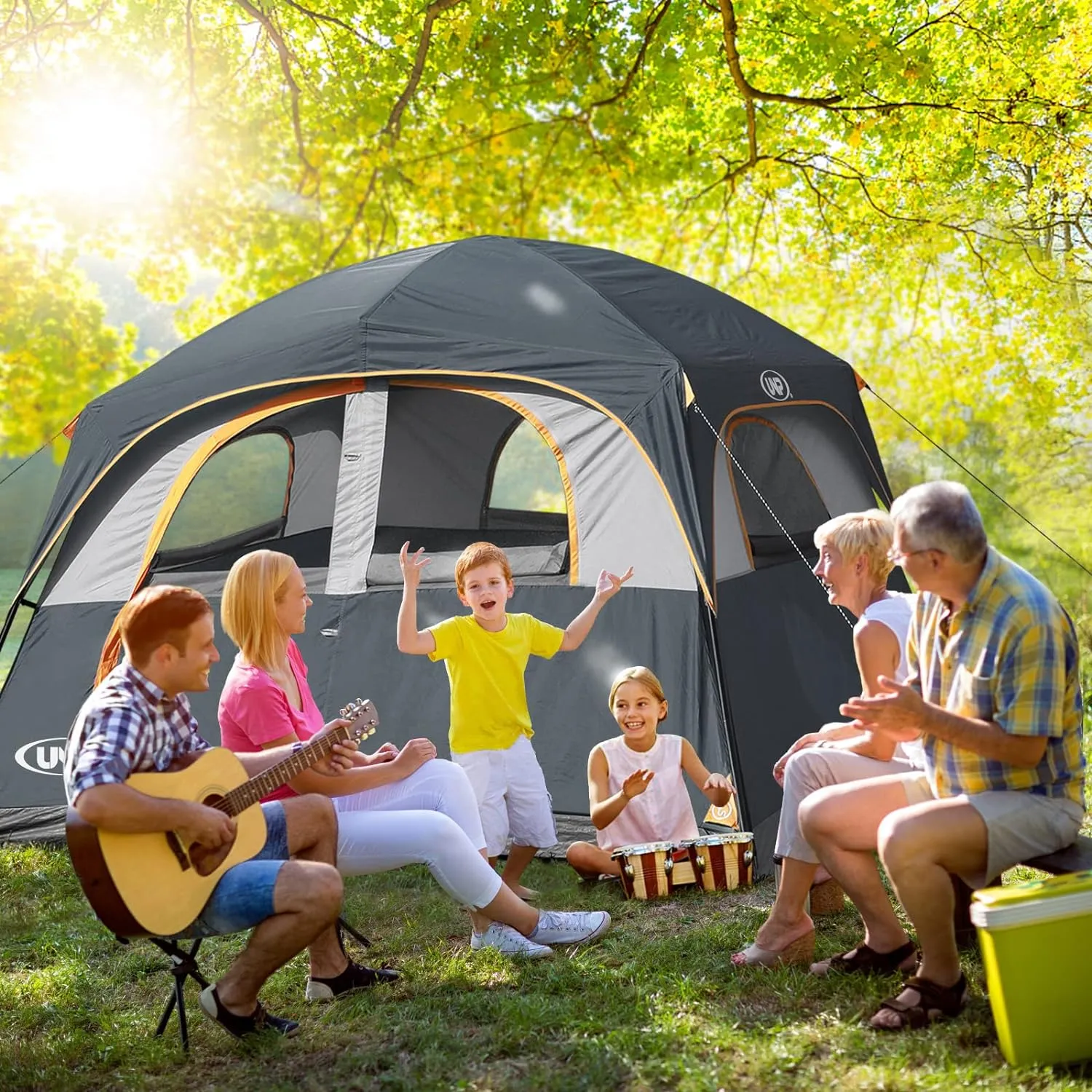 6 Person Waterproof Windproof Easy Setup,Double Layer Family Camping Tent