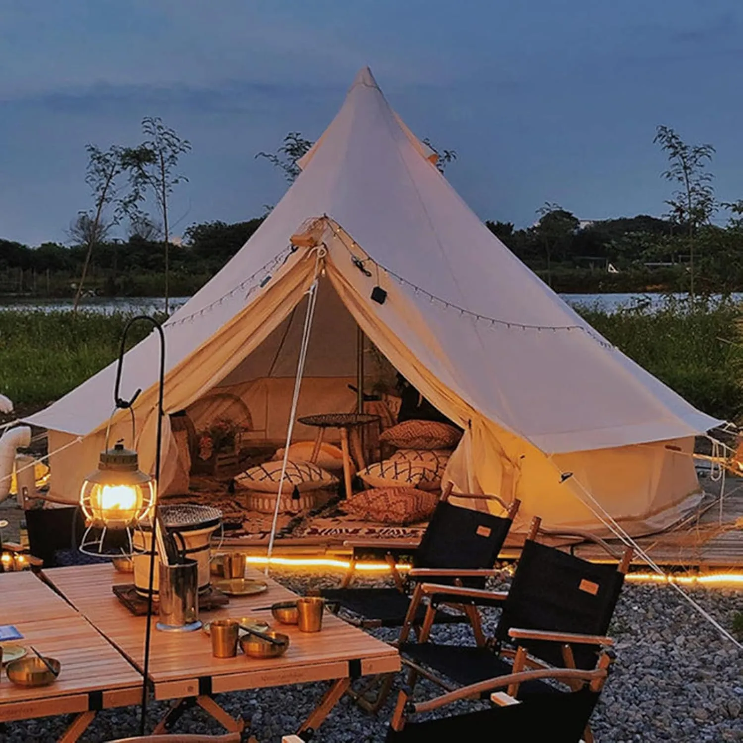 6/12 Person Camping Tent with Porch, Instant Tent, Large Family Cabin Tents with 2 Rooms, Double Layer Glamping Tent with Rainfly for Outdoor,Picnic,Camping