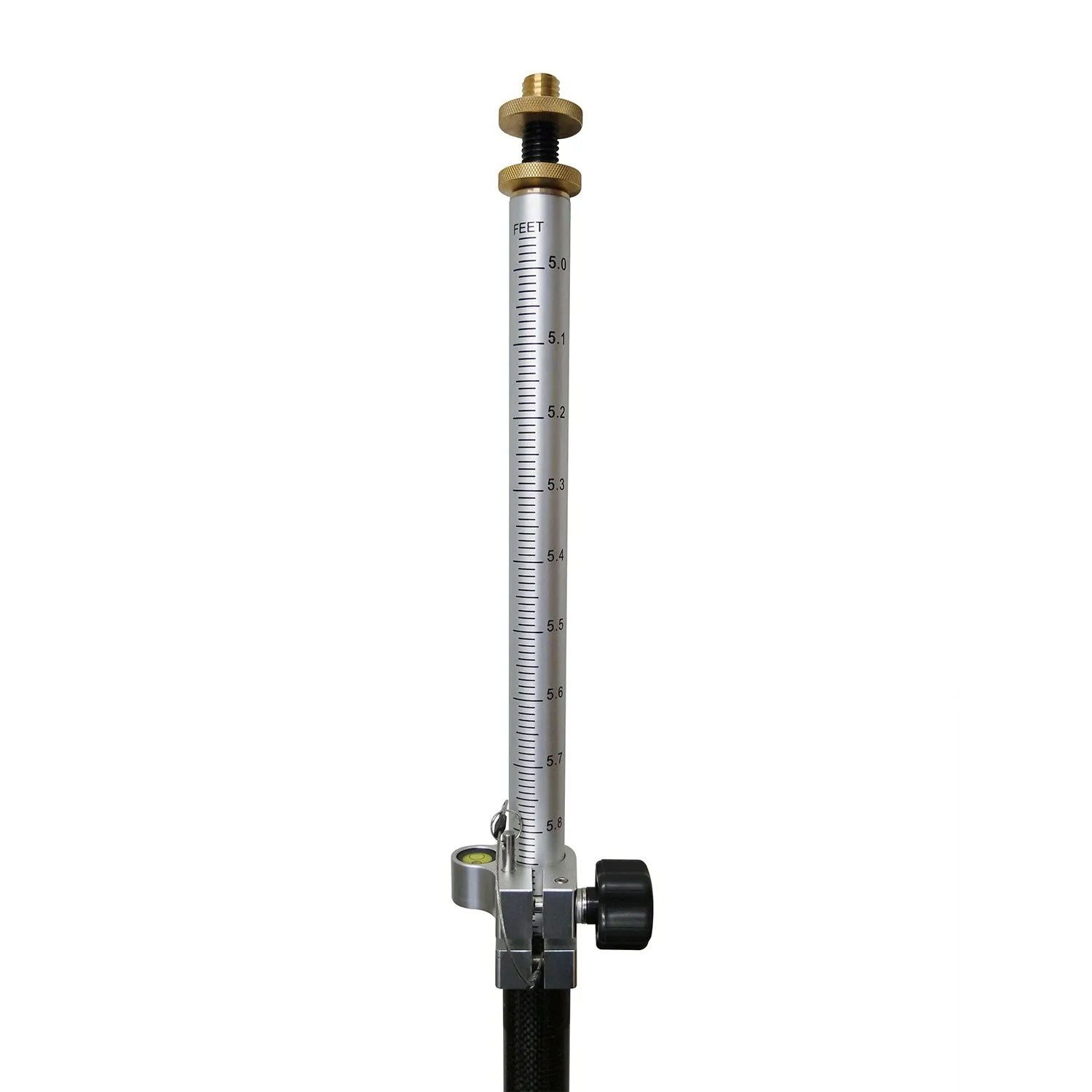 8 ft Aluminum and Carbon Fiber Prism Pole w/ Dual Graduations and Adapter