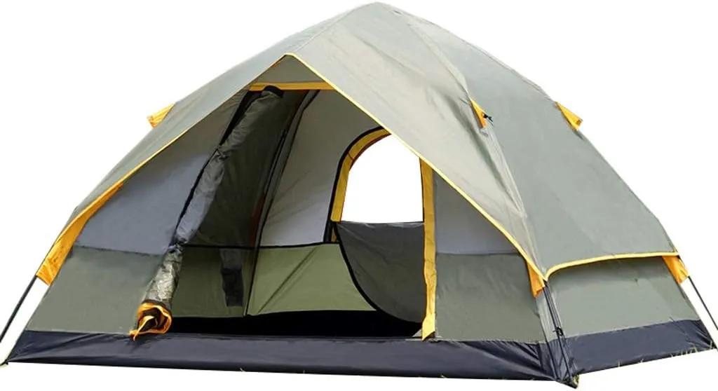 8 Person Family Camping Tent with Panoramic View, Double Layer Waterproof Dome Tent Large Family Tent with Carry Bag