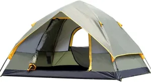 8 Person Family Camping Tent with Panoramic View, Double Layer Waterproof Dome Tent Large Family Tent with Carry Bag