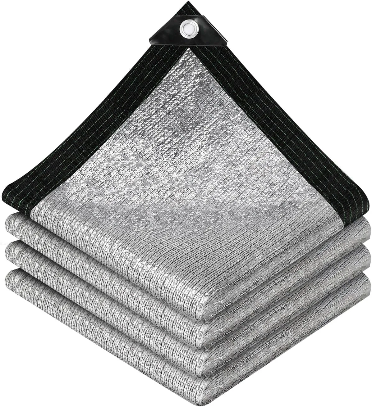 95% Aluminet Shade Cloth - Reflective Aluminium Shade Netting Sun Shade Cover with Grommets for Cars, Dogs, Outdoor, RV, Patio (6.5x6.5FT)