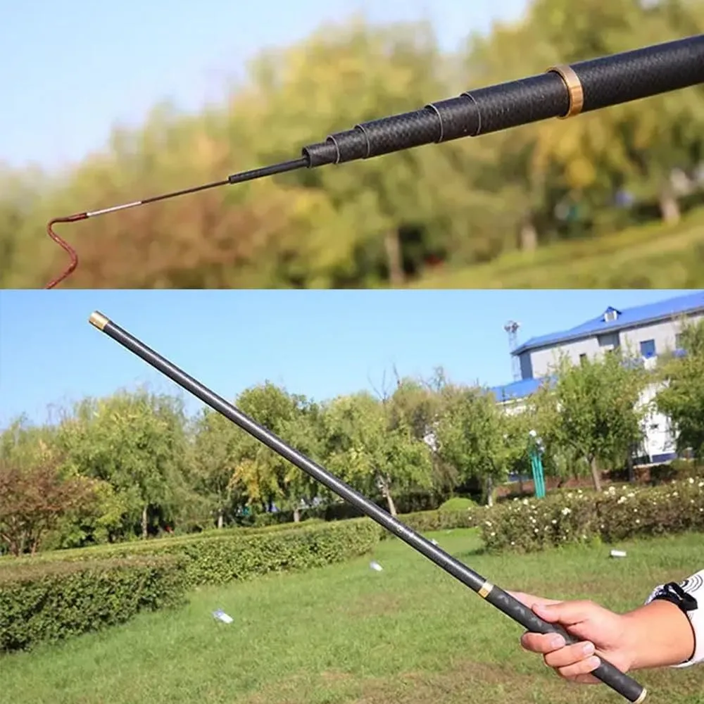 9Ft 12Ft 13Ft 18Ft 21Ft 26Ft 28Ft 30Ft Telescopic Fishing Rod Ultralight Travel Fishing Rod,Portable Collapsible Bass Crappie Rod,1 Piece Carbon Fiber Inshore Stream Trout Pole Free Tip
