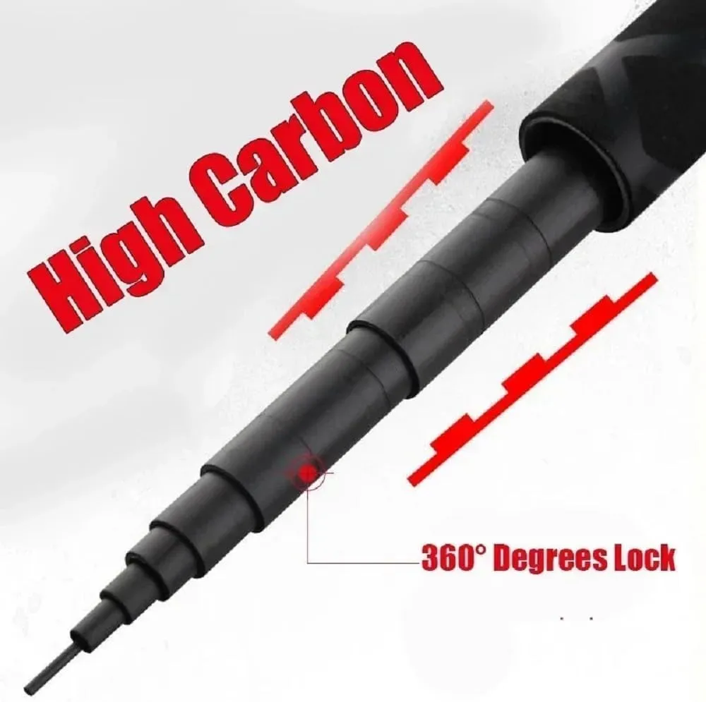 9Ft 12Ft 13Ft 18Ft 21Ft 26Ft 28Ft 30Ft Telescopic Fishing Rod Ultralight Travel Fishing Rod,Portable Collapsible Bass Crappie Rod,1 Piece Carbon Fiber Inshore Stream Trout Pole Free Tip