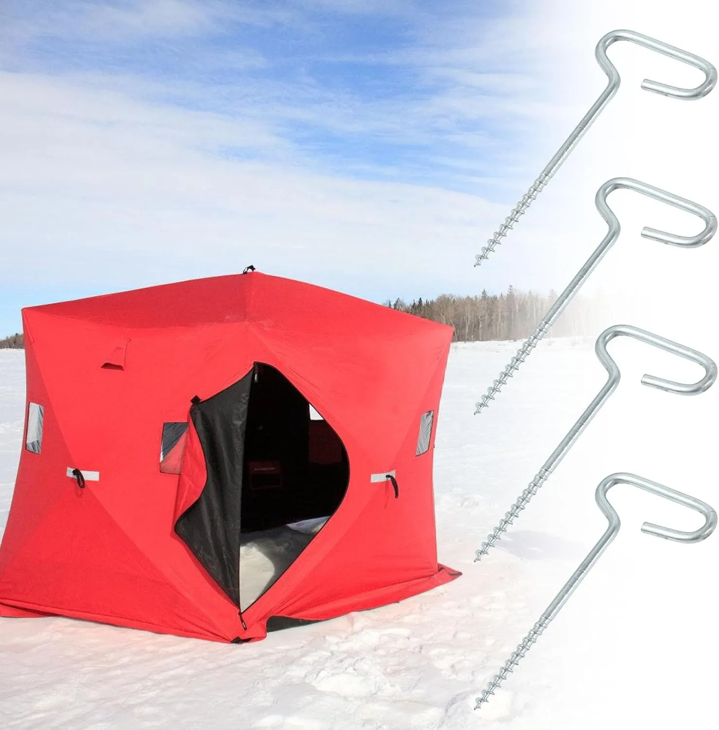 9pack Ice Fishing Shelter Anchors Winds Stakes Portables Tent Pegs for Camping and Outdoor Adventures