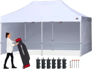 ABCCANOPY Easy Pop Up Canopy Tent with Sidewalls 8X16 Commercial -Series, White