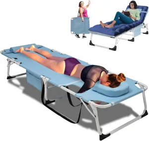 ABORON 4-in-1 Sunbathing Lounge Chair with Removable Cotton Cushion, Adjustable, UV-Resistant, Portable Beach & Pool Chair
