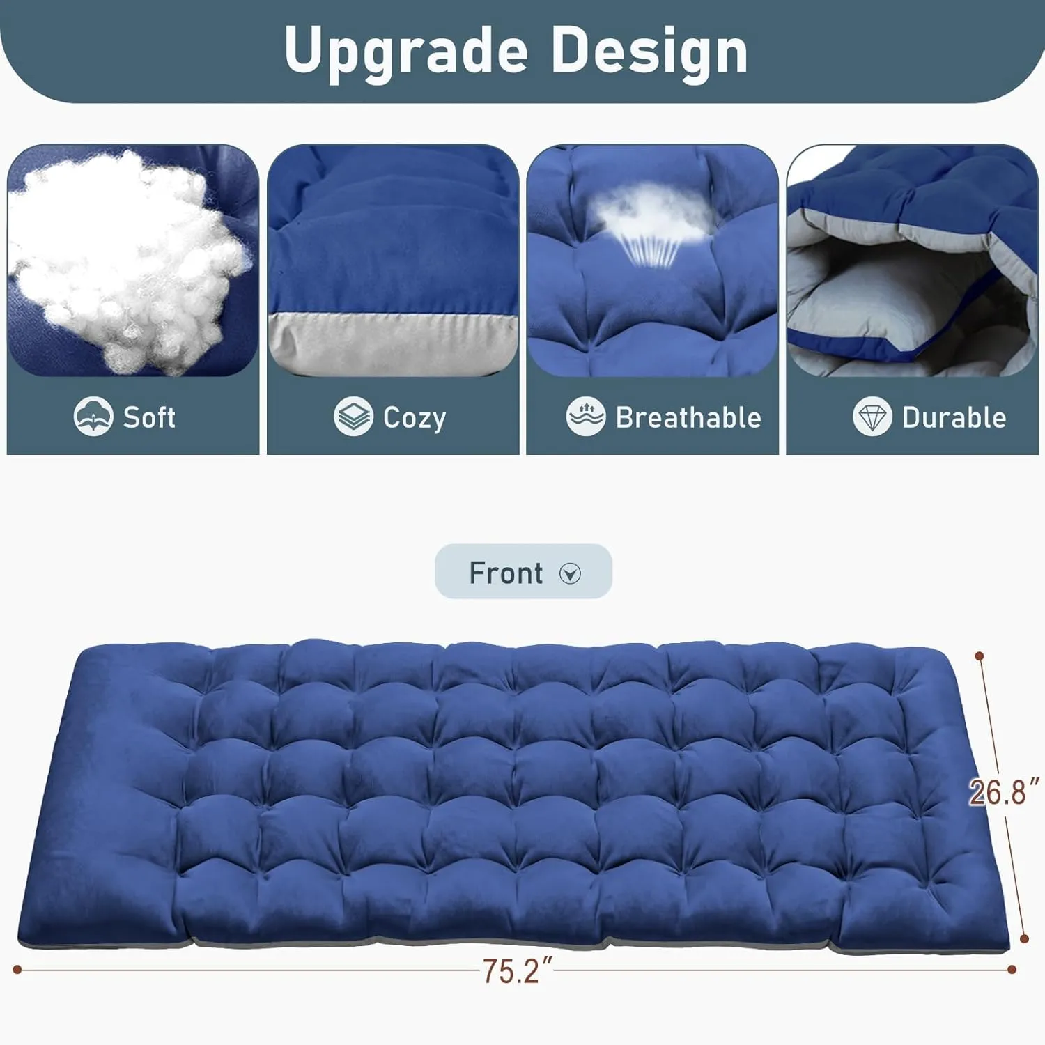 ABORON 4-in-1 Sunbathing Lounge Chair with Removable Cotton Cushion, Adjustable, UV-Resistant, Portable Beach & Pool Chair