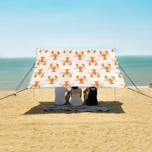 Abstract Lobster Pattern Beach Camping Tent Sun Shelter for Whole Family, Beach Shade Canopy with UPF50  UV Protection,Easy Set Up and Carry,Outdoor Shade for Trips, Fishing, Backyard Fun Picn