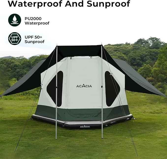 ACACIA Canopy XL for Space Acacia Camping System, PU2000 Waterproof Camping Tarp for 4 Season Camping, UPF50  Sunproof Tent Tarp with 4 Telescoping Poles, Carry Bag, Summer Night