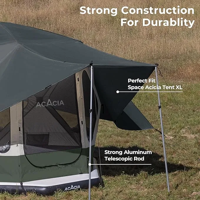 ACACIA Canopy XL for Space Acacia Camping System, PU2000 Waterproof Camping Tarp for 4 Season Camping, UPF50  Sunproof Tent Tarp with 4 Telescoping Poles, Carry Bag, Summer Night