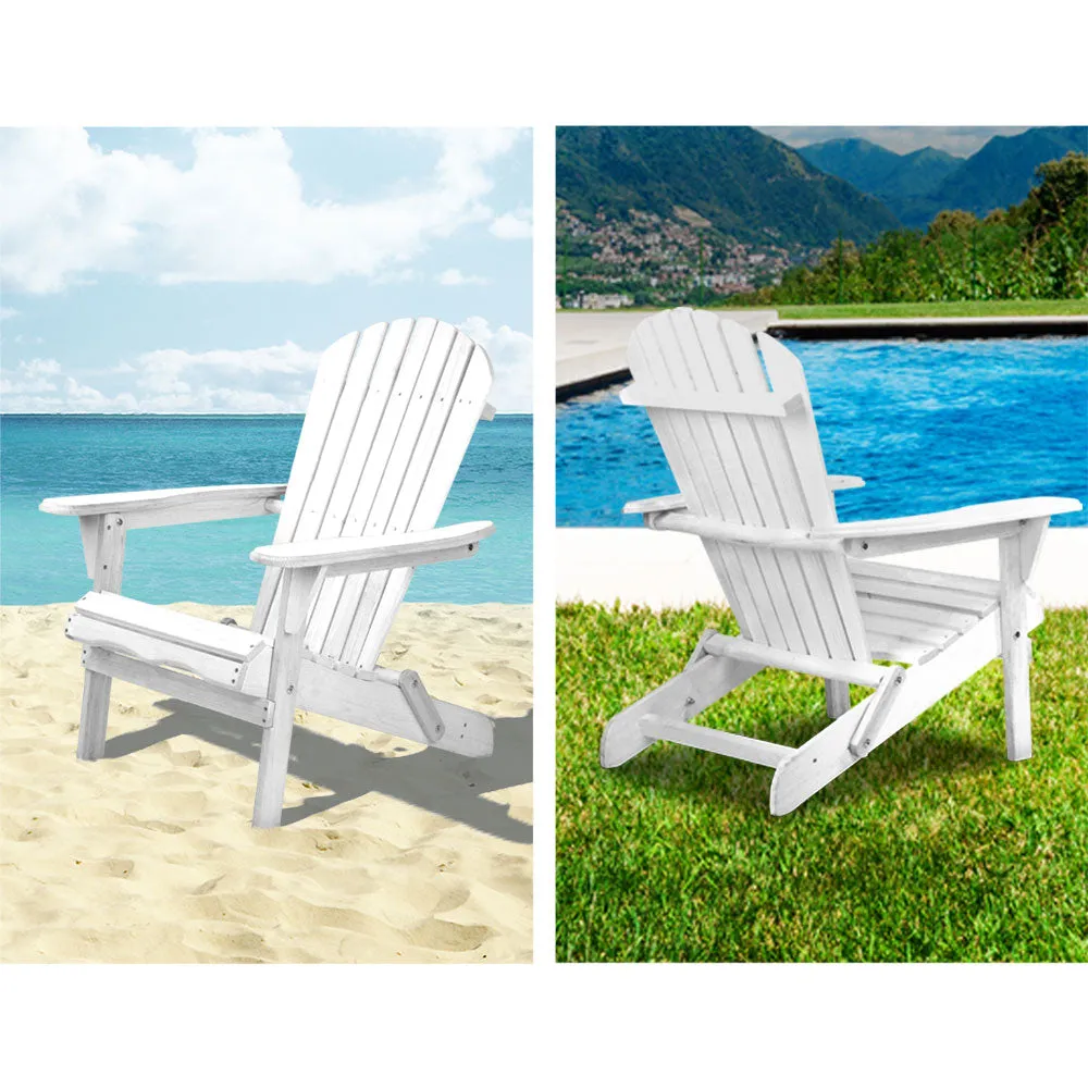 Adirondack Foldable Outdoor Armchair - White