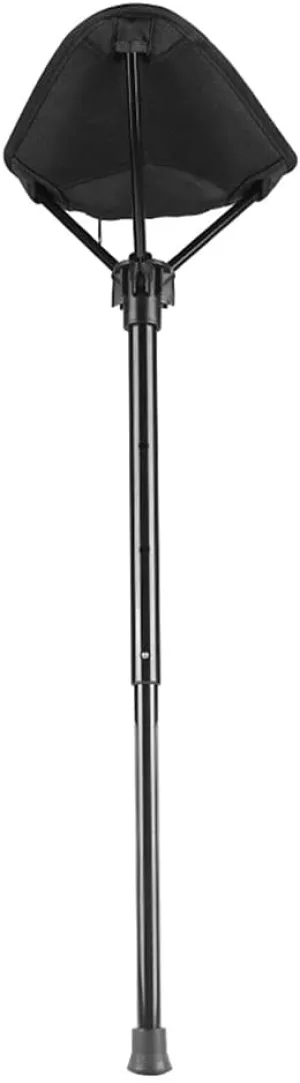 Adjustable Telescopic Folding Stool Portable Single Leg High Chair Tall Slacker Chair for Outdoor Camping Walking Hunting Hiking Fishing Travel
