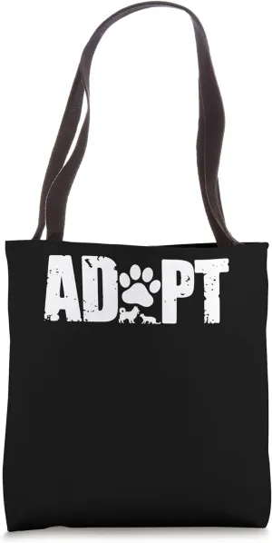 Adopt Cat Dog Paw Rescue Cat Dog Lover Animal Shelter Worker Tote Bag