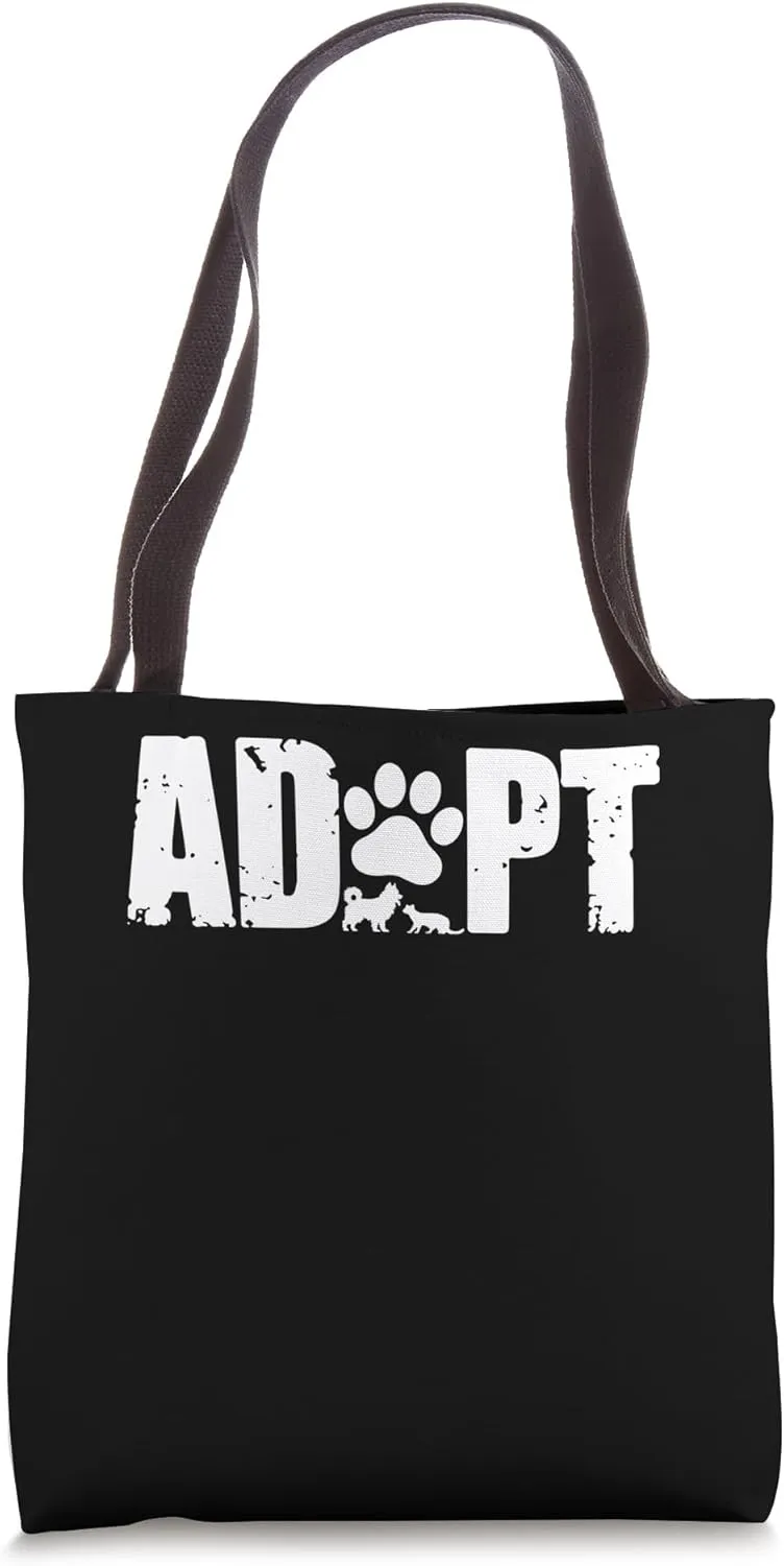 Adopt Cat Dog Paw Rescue Cat Dog Lover Animal Shelter Worker Tote Bag