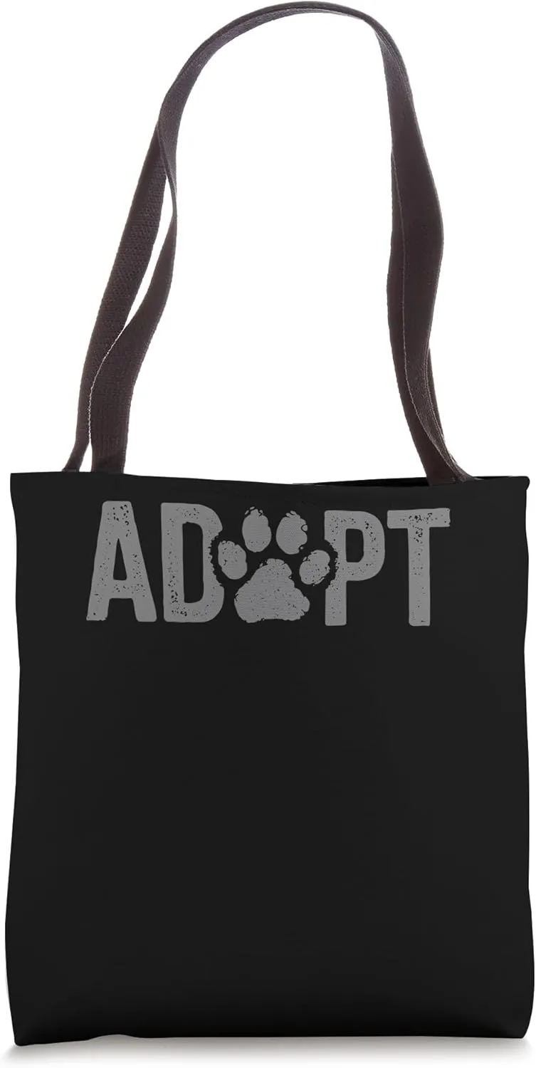 Adopt Cat Dog Paw Rescue Cat Dog Lover Animal Shelter Worker Tote Bag