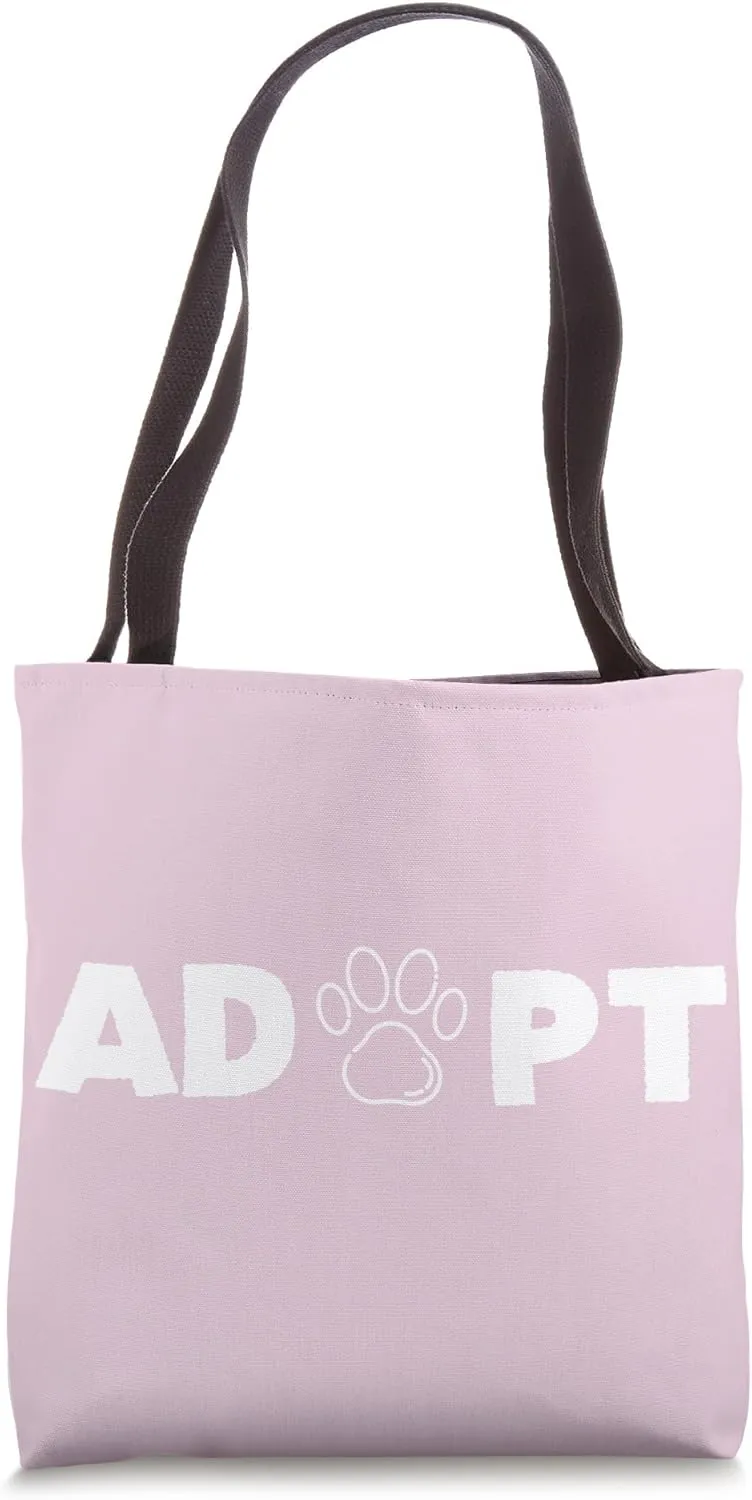 ADOPT Pawprint Cute Dog Cat Pet Shelter Rescue Dogs Tote Bag