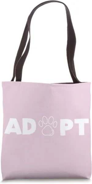 ADOPT Pawprint Cute Dog Cat Pet Shelter Rescue Dogs Tote Bag