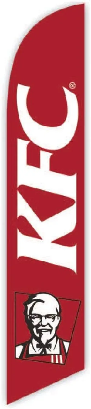 Advertising Feather Flag 12ft for KFC (Red) - Replacement Flag Only (without Poleset)