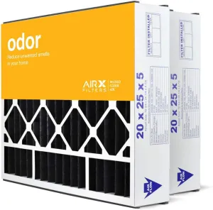 AIRx Filters Odor 20x25x5 Media Air Filter MERV 8 Replacement for Air Bear Trion 229990-102 248713-102 255649-102 259112-102, 2-Pack