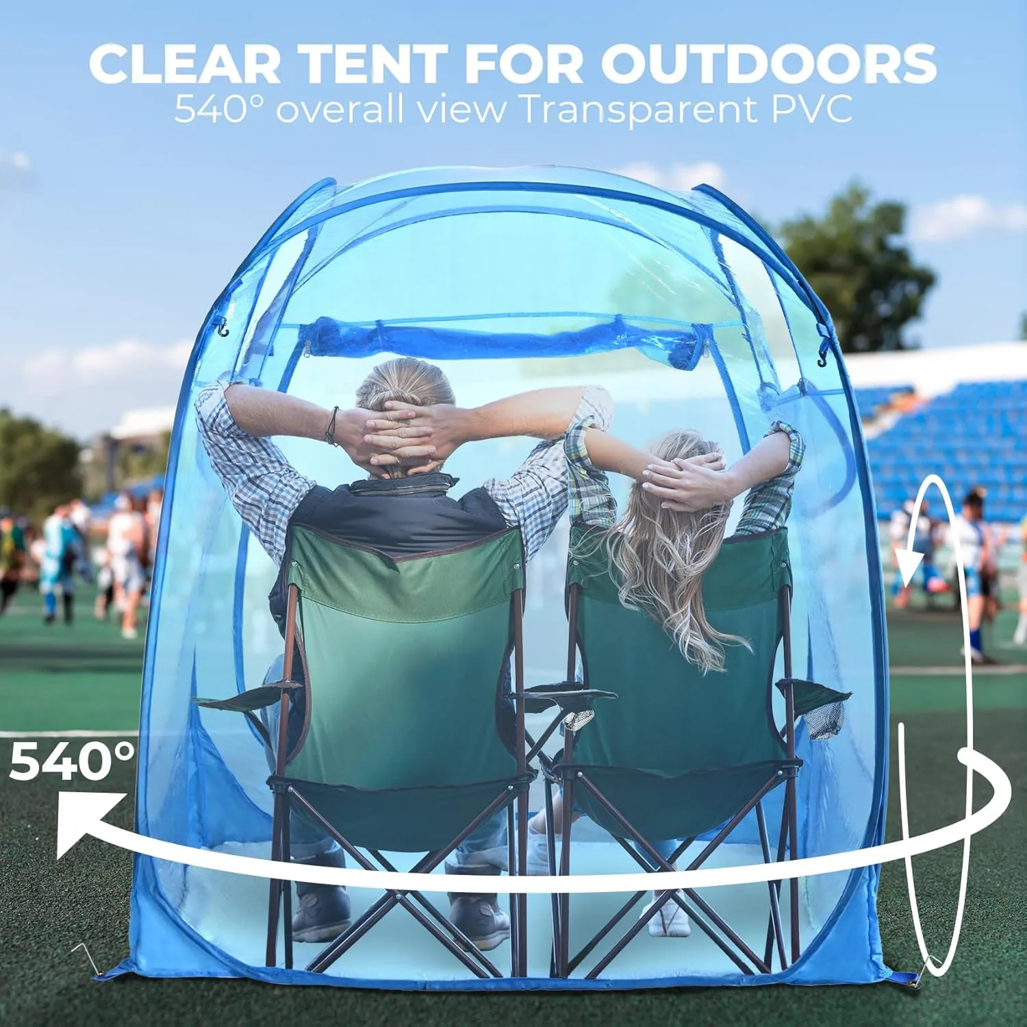 All Weather Proof Pod,Outdoor Weather Tent Sports Pod,540°View Bubble,Pop Up Screen House with Carry Bag,Screen Room for Sport Event,Camping,Fishing,Cheering