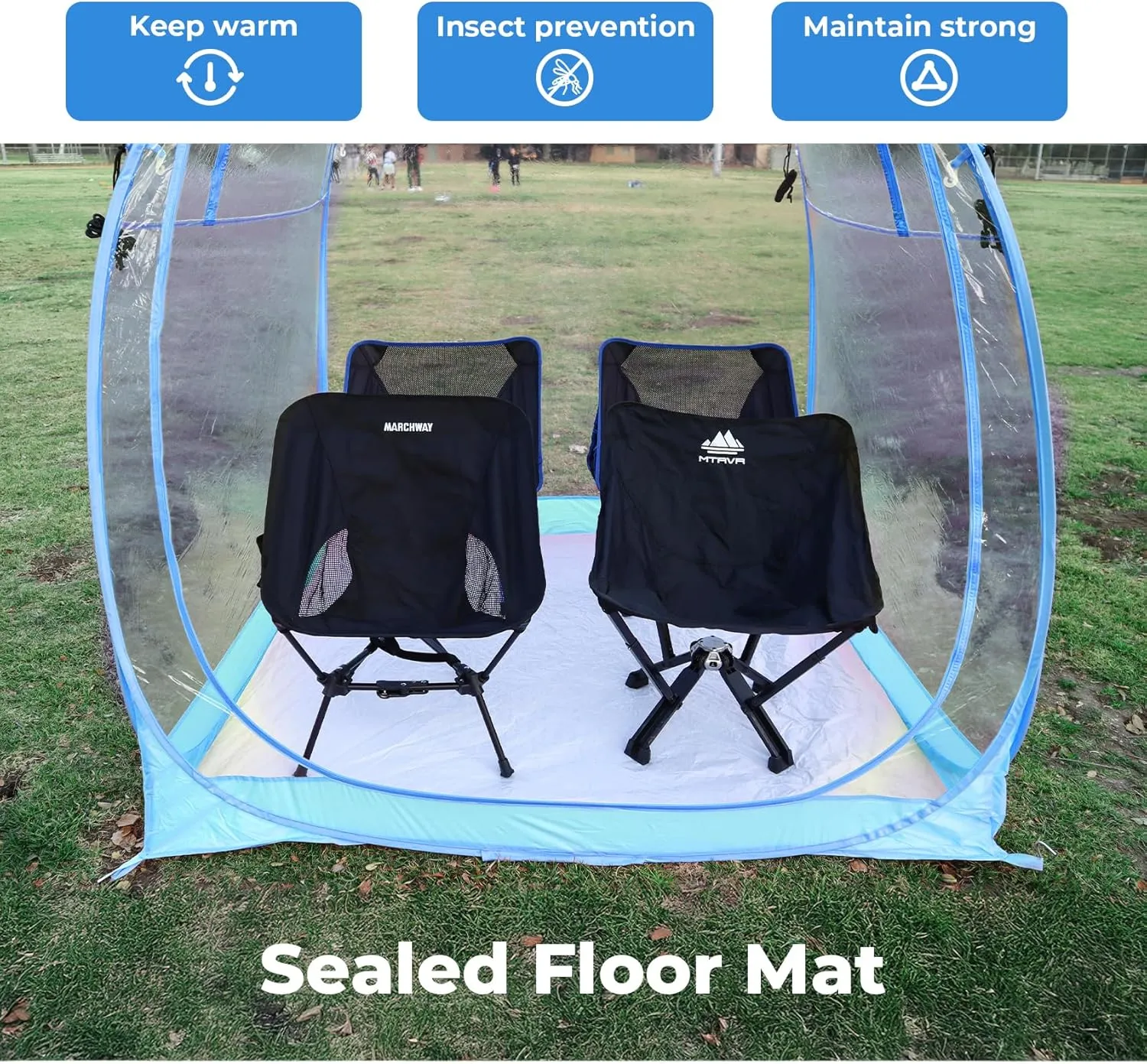 All Weather Proof Pod,Outdoor Weather Tent Sports Pod,540°View Bubble,Pop Up Screen House with Carry Bag,Screen Room for Sport Event,Camping,Fishing,Cheering