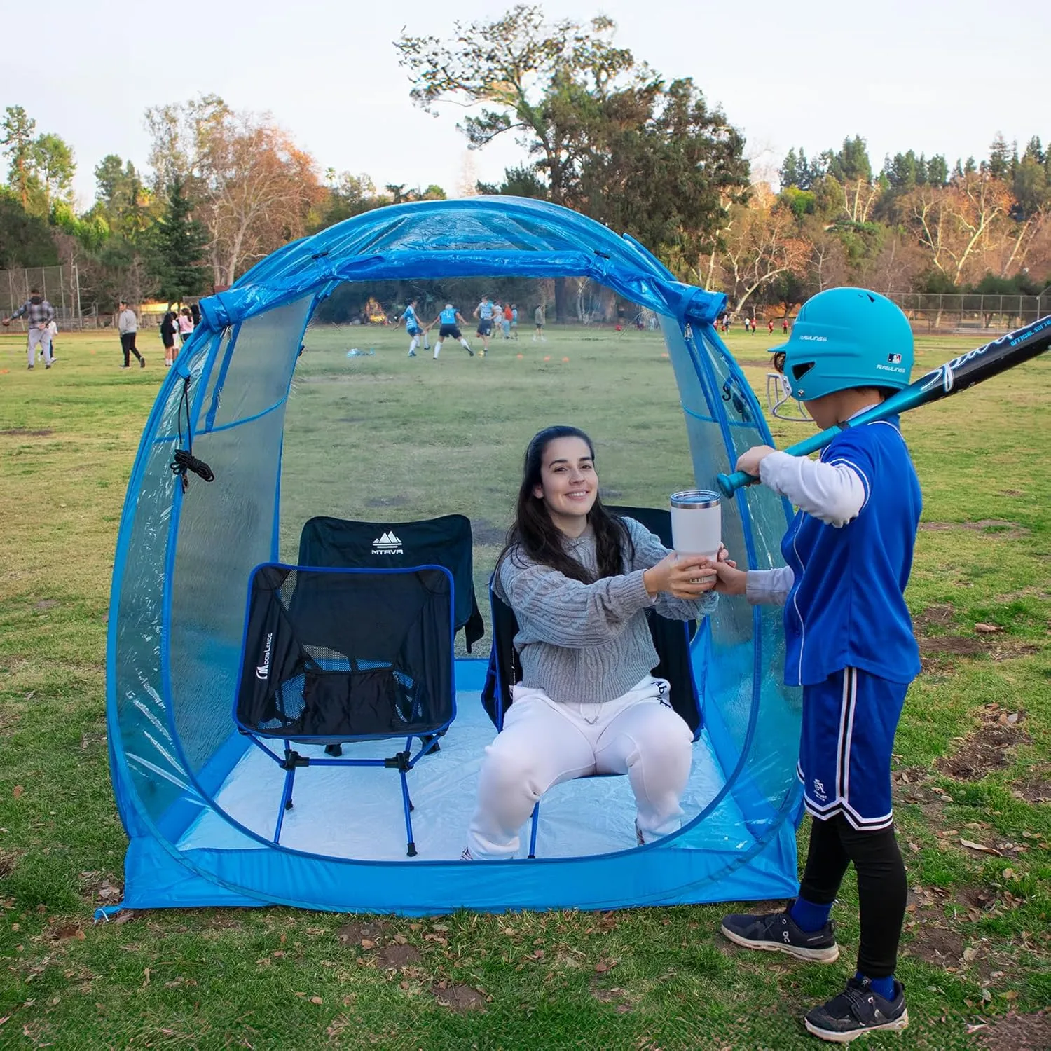 All Weather Proof Pod,Outdoor Weather Tent Sports Pod,540°View Bubble,Pop Up Screen House with Carry Bag,Screen Room for Sport Event,Camping,Fishing,Cheering
