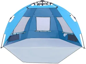 ALPHA CAMP Beach Tent, 3/4 Person Sun Shelter Beach Shade Tent with UPF 50  Protection, Lightweight & Easy Setup Canopy Baby Cabana for Camping, Hiking, Fishing, Backyard or Picnics