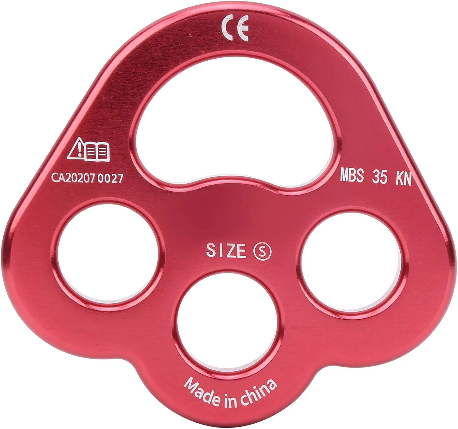 Aluminum Rigging Plate, 3 Holes Rope Finger Force Rigging Plate Anchor Divider Multipliers Connector Gear for Outdoor Climbing Camping
